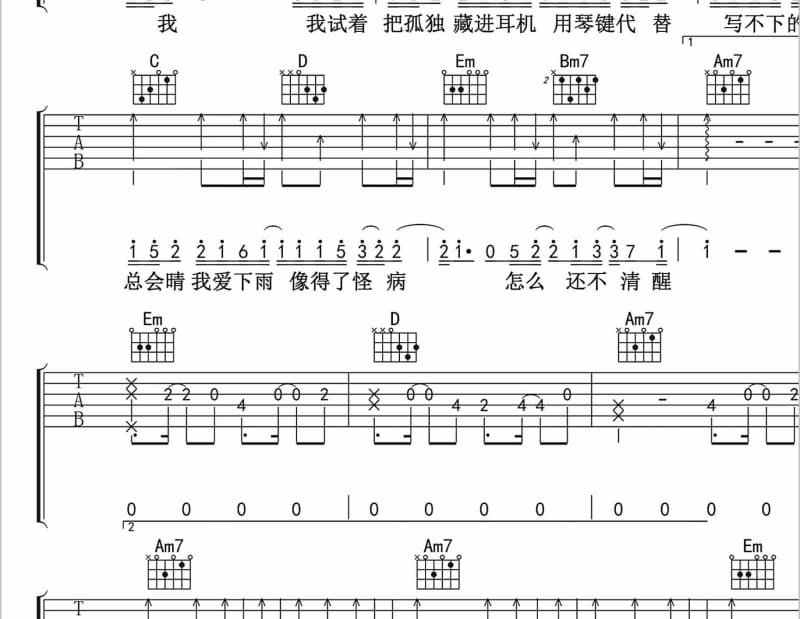 《错误的爱》吉他谱_罗时丰