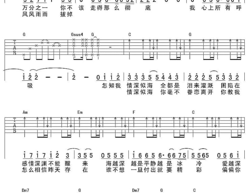 《达坂城姑娘》吉他谱_八只眼