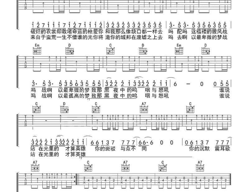 《所有温暖止于你》吉他谱_麻园诗人