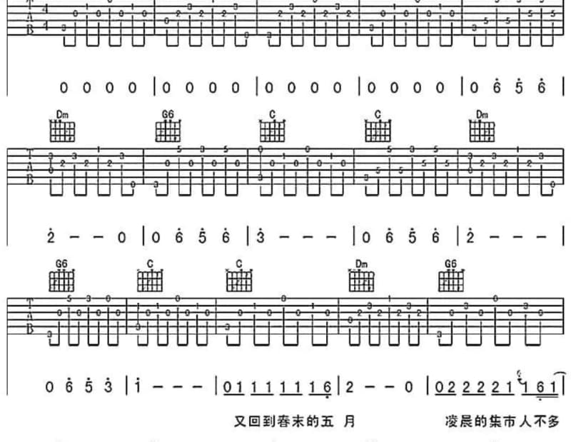《一眼万年》吉他谱_马红亮