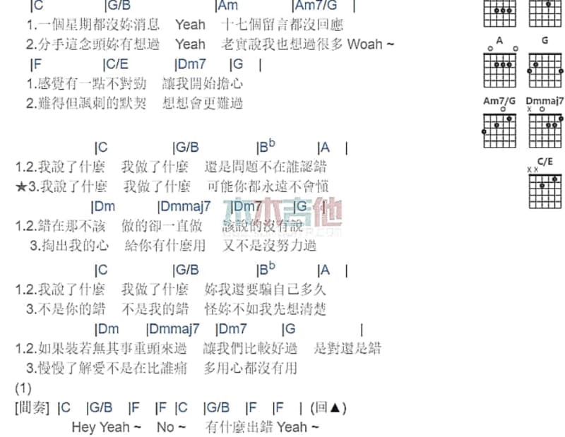 《幸运就是遇到你》吉他谱_马浚伟
