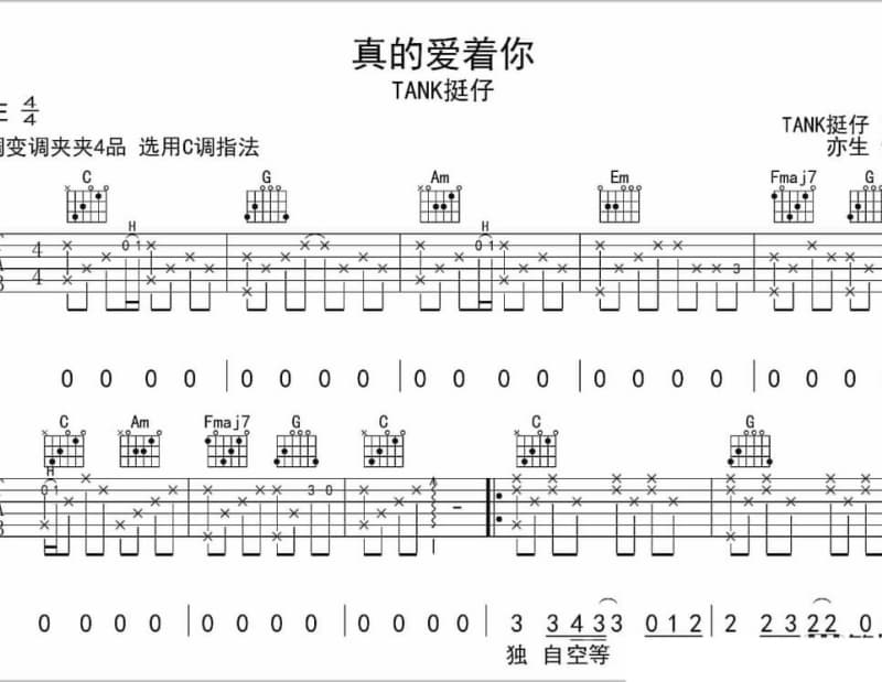 《当你走了》吉他谱_马良