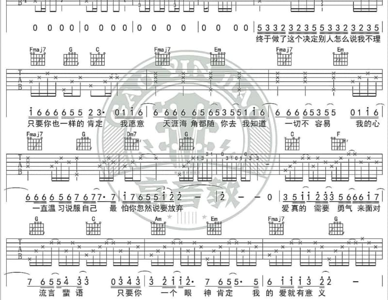 《朋友啊朋友》吉他谱_马智宇/刘嘉亮