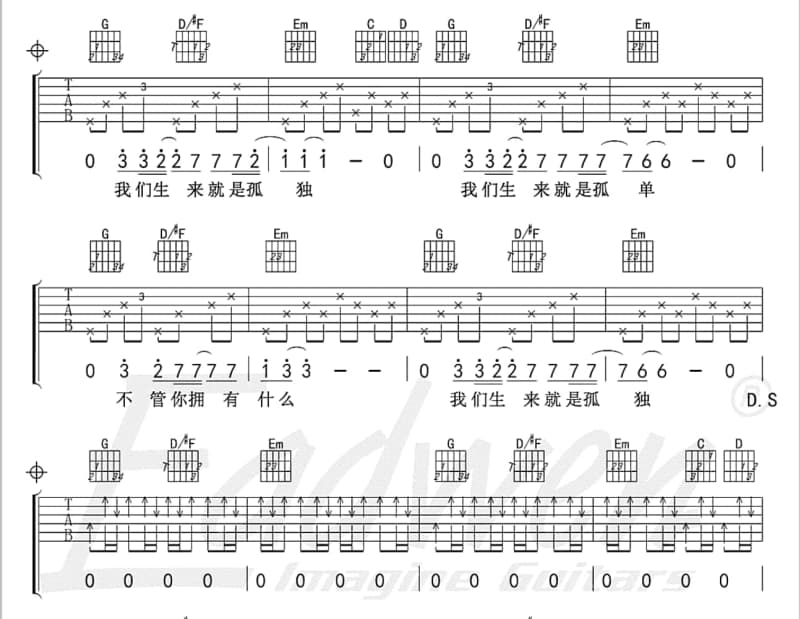 《笨鸟》吉他谱_麦莎乐队