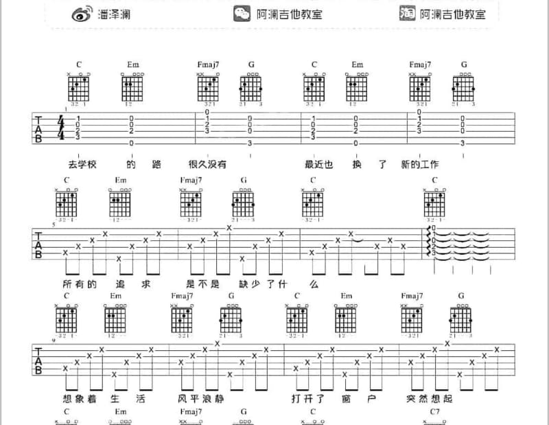 《我的风格》吉他谱_麦莎乐队