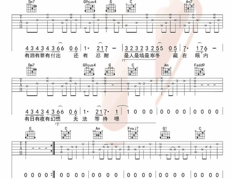 《风里的梦》吉他谱_孟庭苇