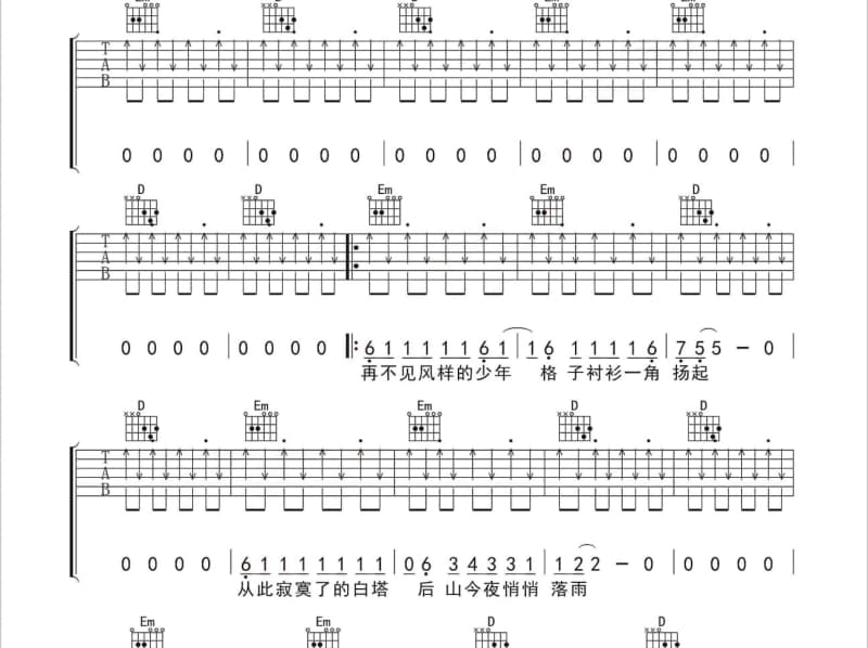 《 多想》吉他谱_李俊毅