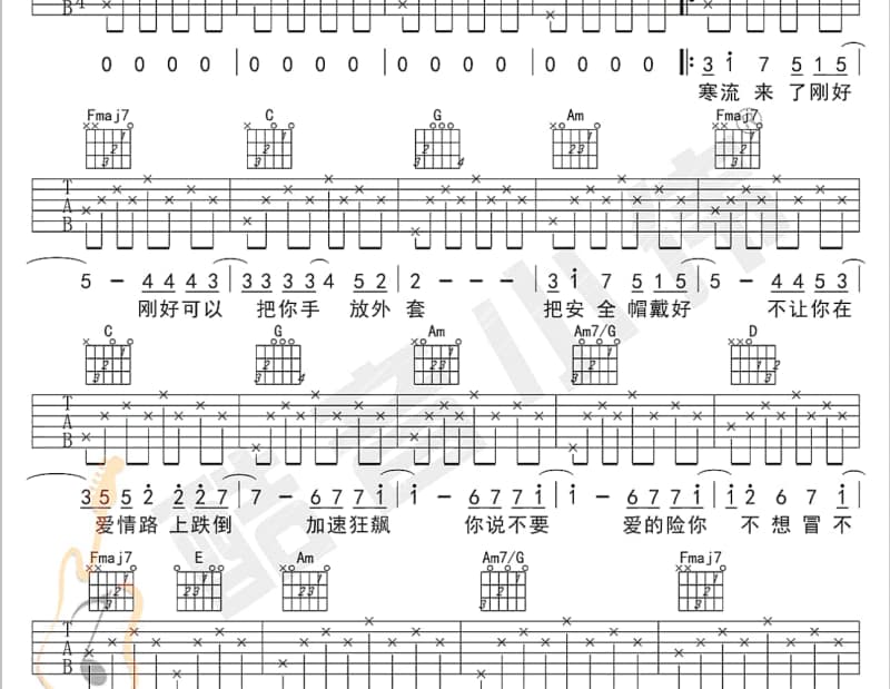 《开水和白面包》吉他谱_莫文蔚
