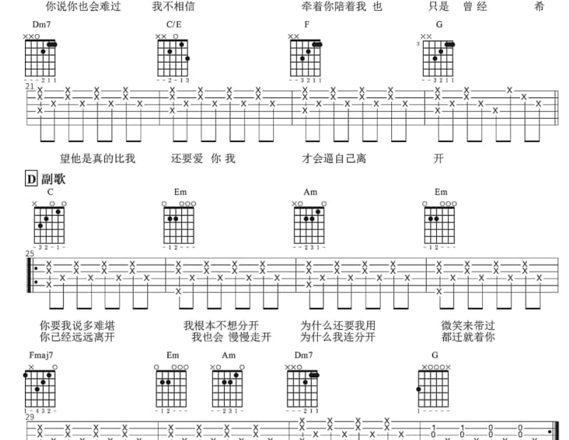 《真的吗》吉他谱_莫文蔚