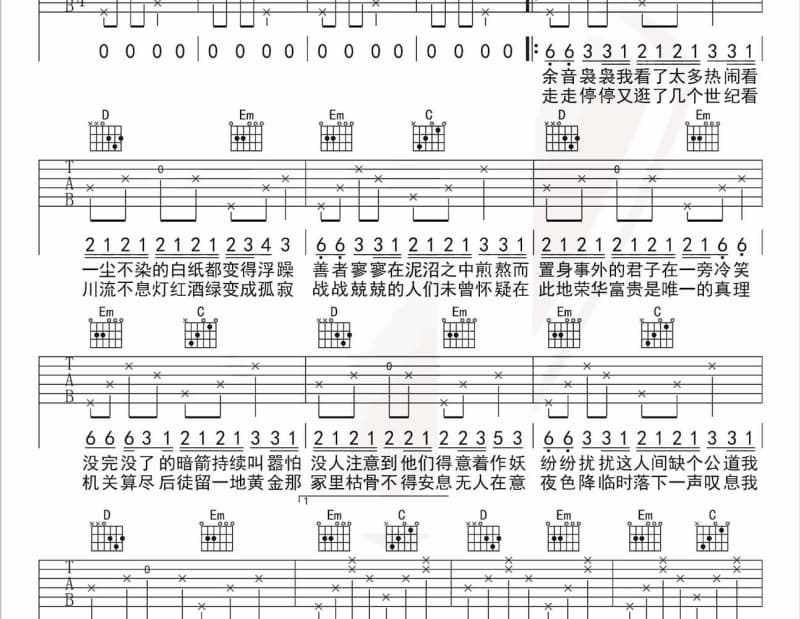 《风告诉我》吉他谱_南方二重唱