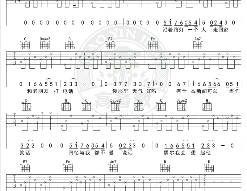 《孤独演说家》吉他谱_南游记乐队