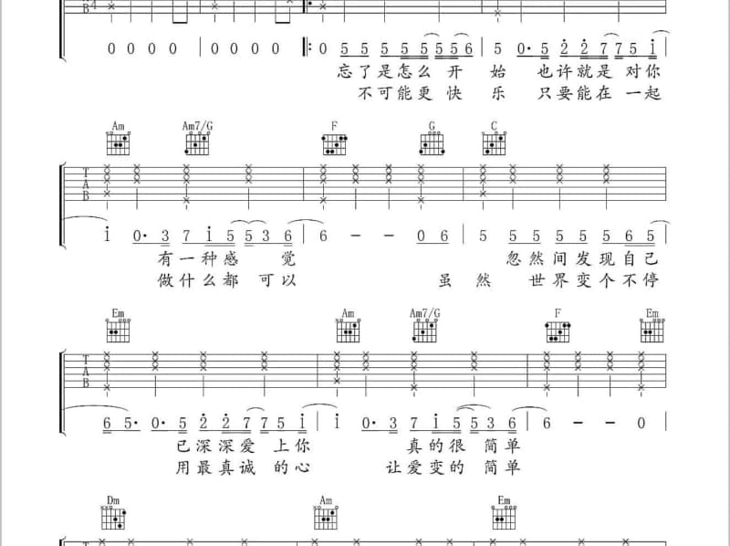 《慢慢失去》吉他谱_李乐乐