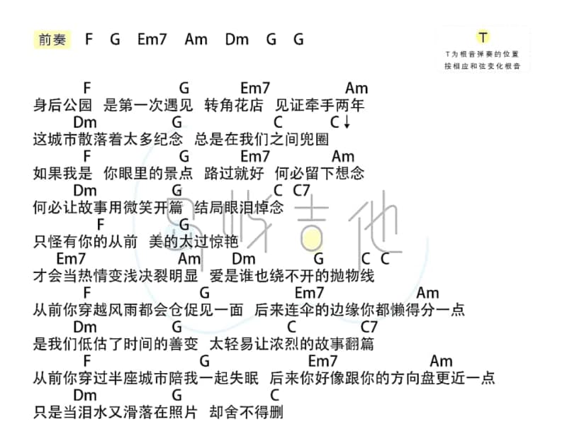 《凋零》吉他谱_潘鹏展/徐海榕