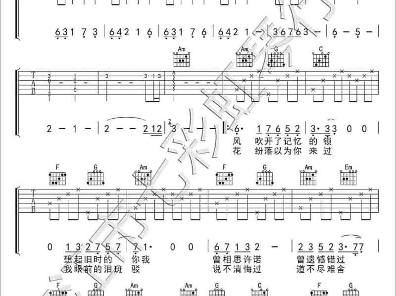 《我放过你却放不过自己》吉他谱_李乐乐