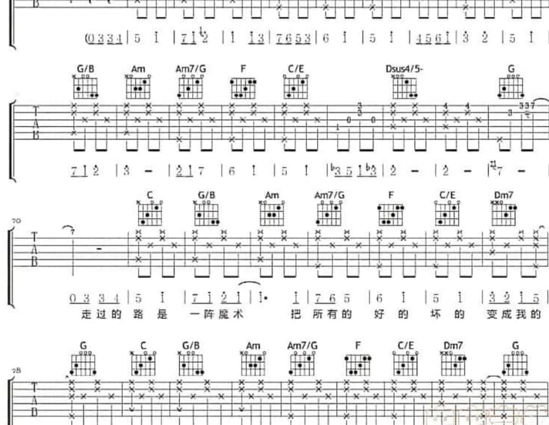 《风中邮件》吉他谱_胖虎