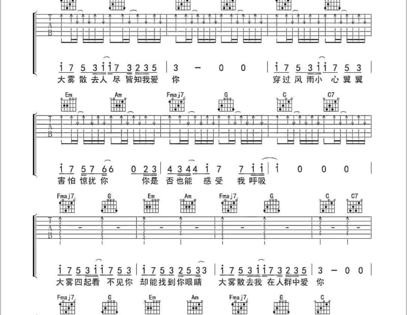 《我们真的幸福了吗》吉他谱_彭佳慧