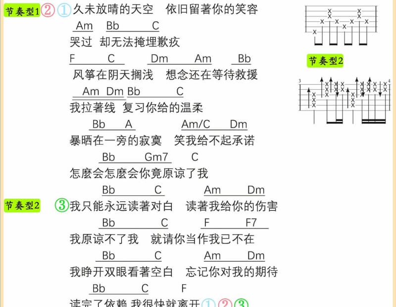 《言外之意》吉他谱_品冠