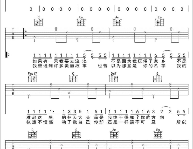 《Amazing Grace》吉他谱_齐豫