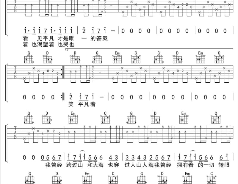 《几度夕阳红》吉他谱_秦永