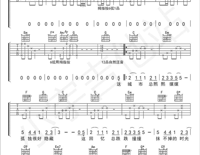 《草原牧歌》吉他谱_青燕子演唱组