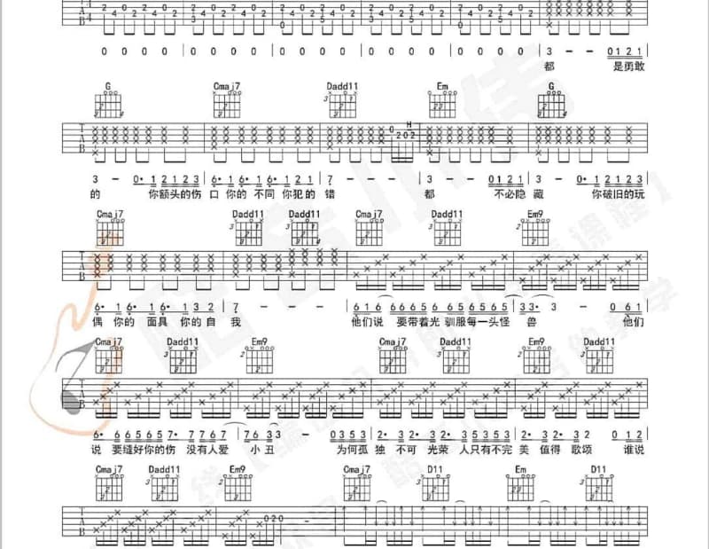 《靓歌伴星河》吉他谱_区瑞强