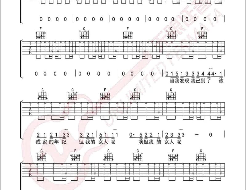 《自选曲》吉他谱_任家萱