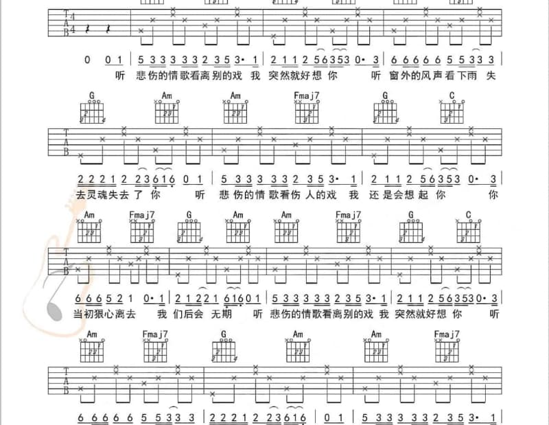 《戏迷》吉他谱_任贤齐