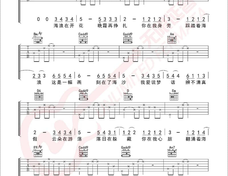 《野花》吉他谱_半吨兄弟