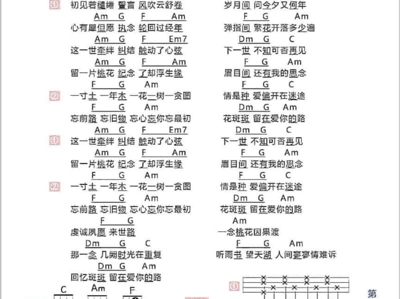 《你是我的眼》吉他谱_李琦