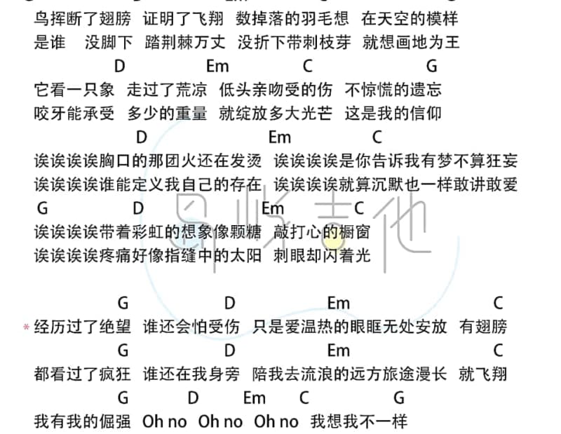 《放开了手》吉他谱_肉面组合