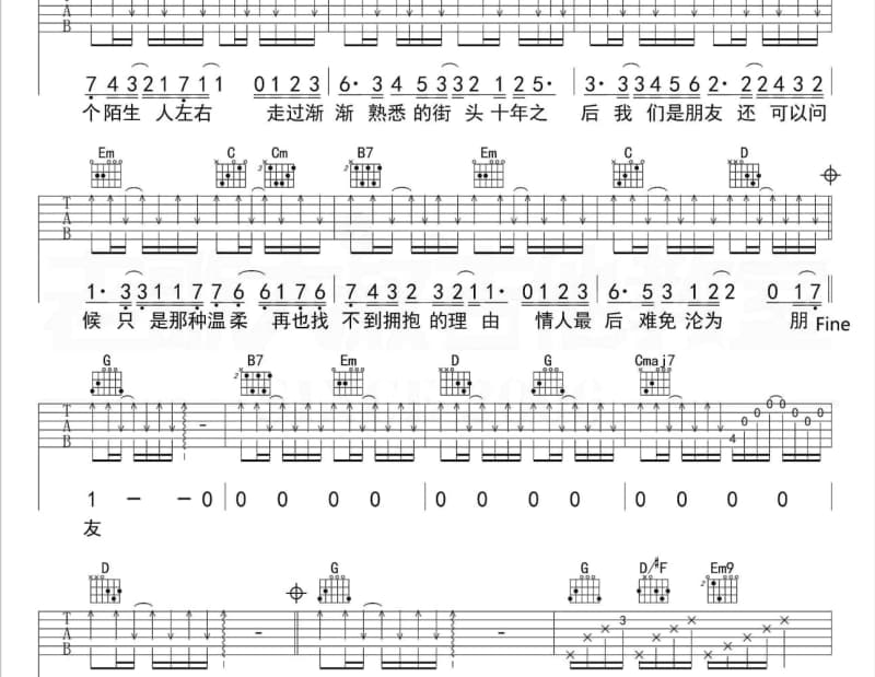 《人花》吉他谱_山鹰组合