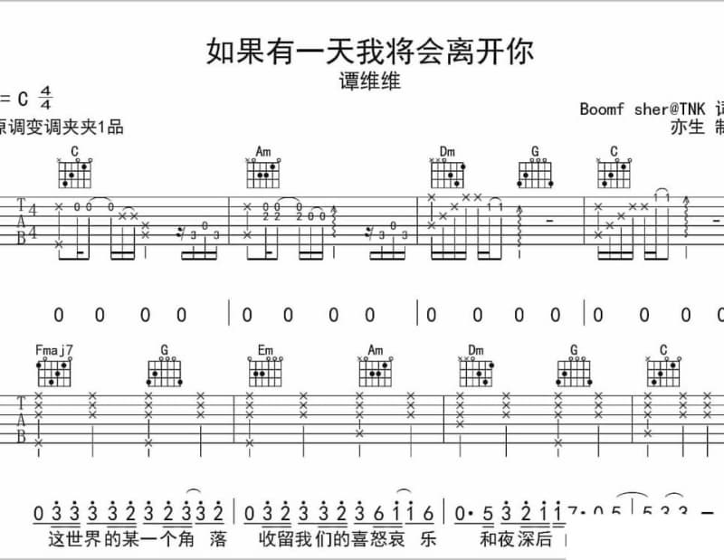 《时间不会说谎》吉他谱_尚桐