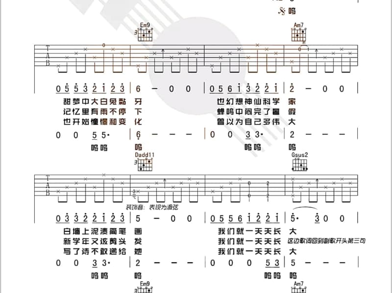 《爱走了心痛》吉他谱_胡永