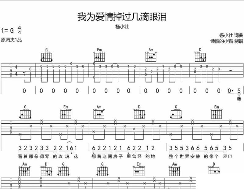 《我干杯你随意》吉他谱_沈文程