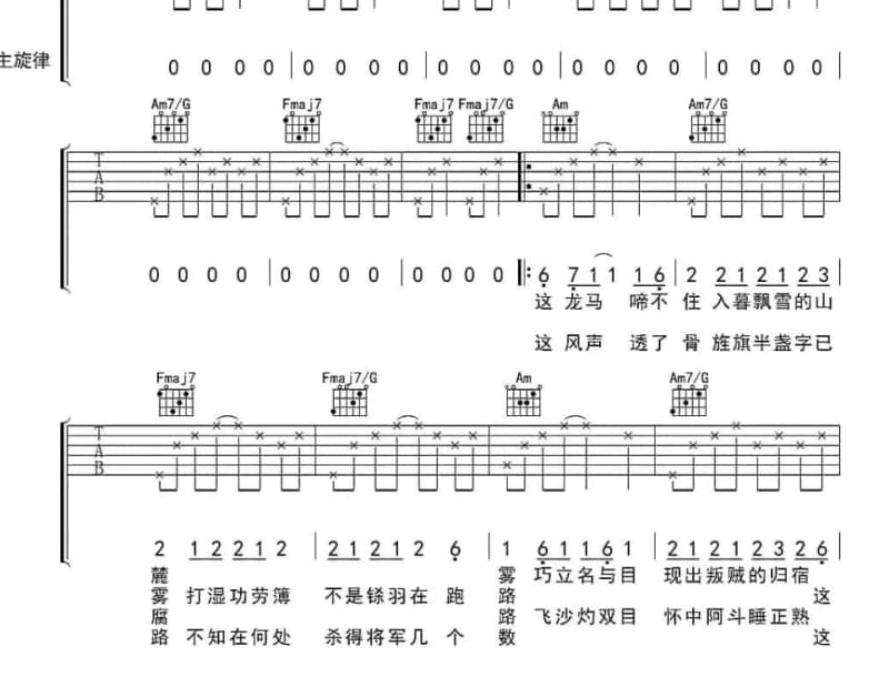 《心上人在漂泊》吉他谱_沈文程