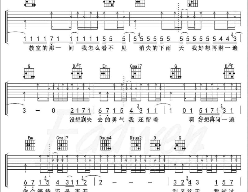 《爱她因为爱你》吉他谱_孙耀威