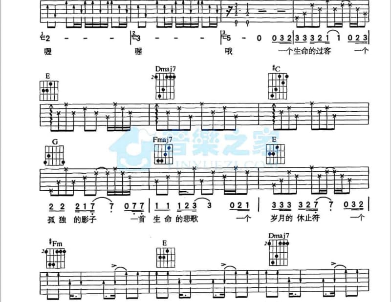 《星河小夜曲》吉他谱_边远