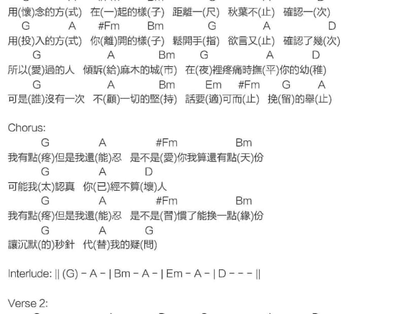 《找一個字代替》吉他谱_邰正宵