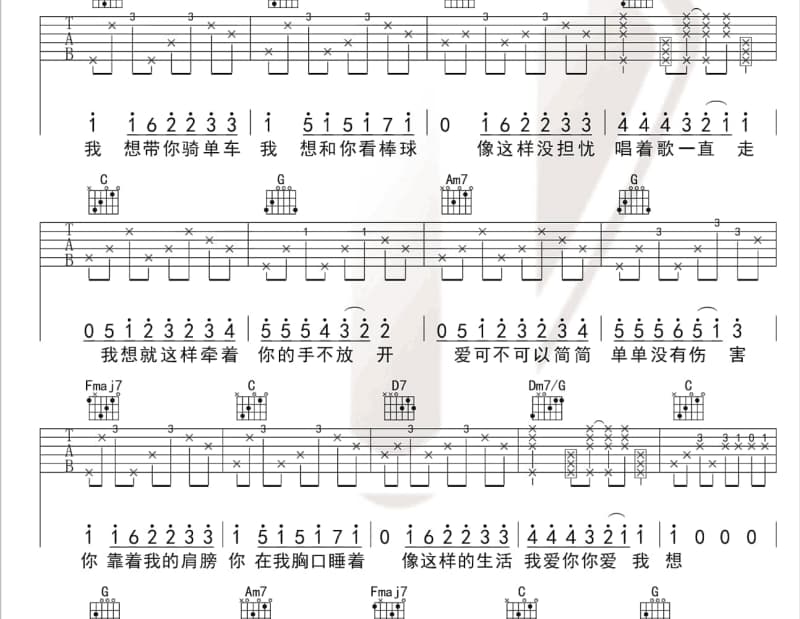 《每一句说话》吉他谱_太极