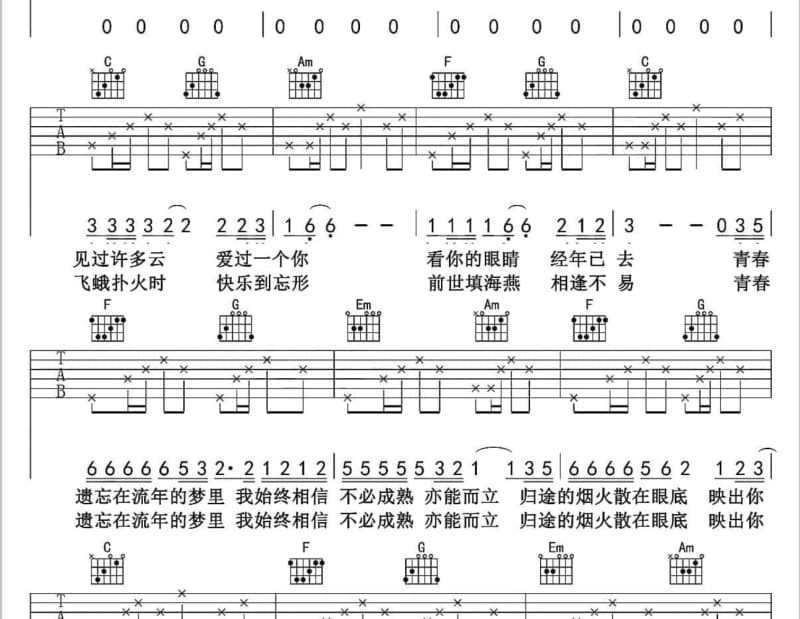 《一生最美一次》吉他谱_太极