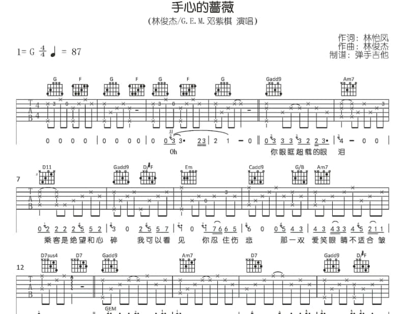 《仿佛在天空里》吉他谱_便利商店