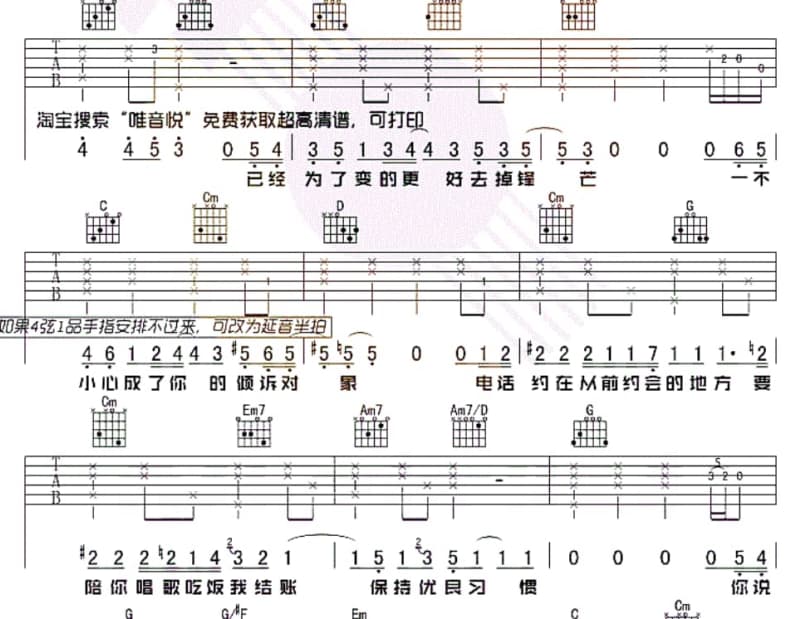 《舍不得你》吉他谱_谭咏麟