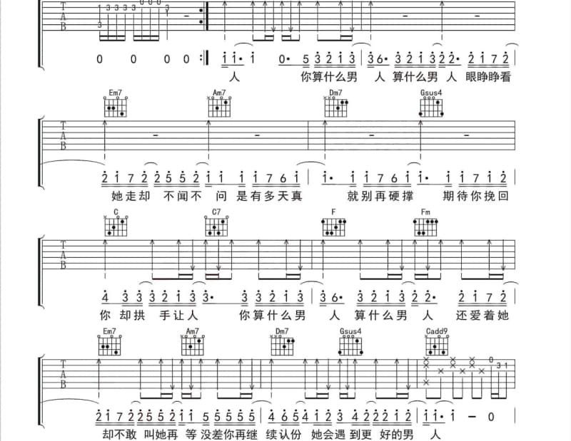 《只会让爱更可悲》吉他谱_婷婷