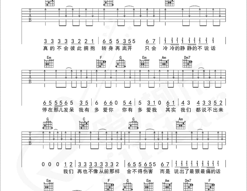 《夏天的秘密》吉他谱_万芳
