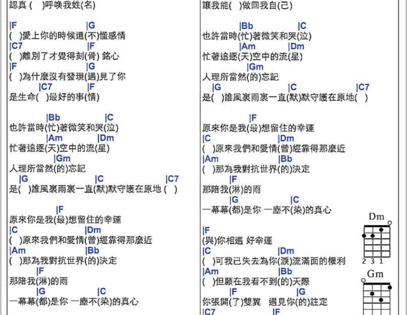 《以后》吉他谱_万芳