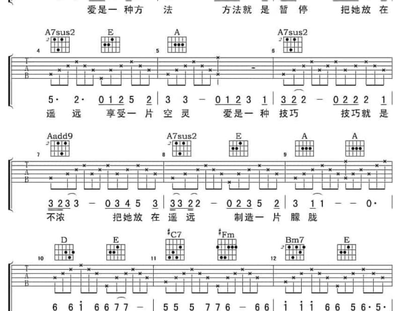 《季末恋歌》吉他谱_万轩严/袁晓婕
