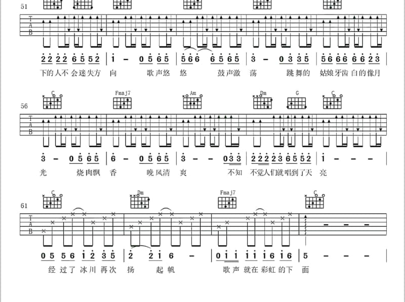 《北京颂歌》吉他谱_李双江