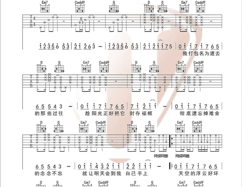 《故乡从不拒绝我》吉他谱_王菲