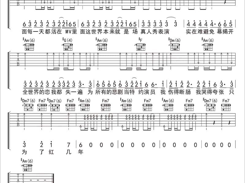 《即使知道》吉他谱_虎二