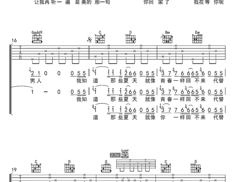 《烧酒歌》吉他谱_王识贤